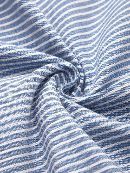Renée | Robe midi en coton rayé à la coupe flatteuse