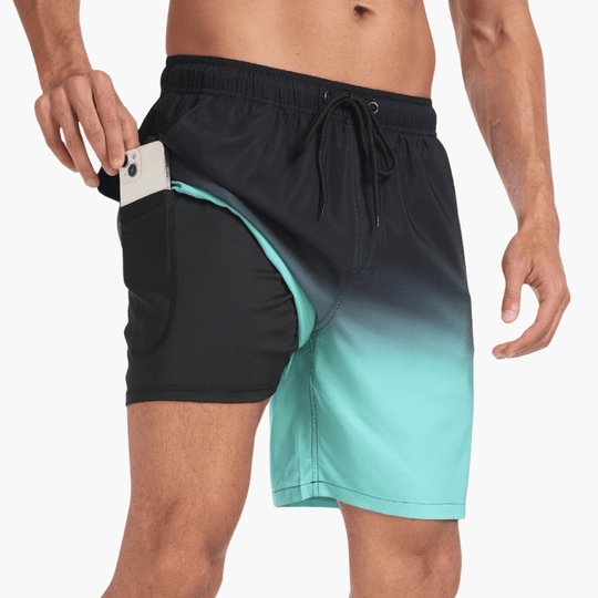 Short à séchage rapide - Short extensible pour homme avec slip intérieur 