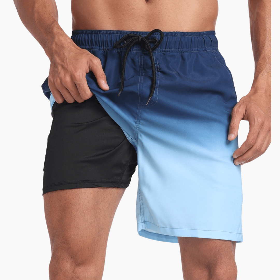 Short à séchage rapide - Short extensible pour homme avec slip intérieur 
