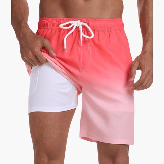 Short à séchage rapide - Short extensible pour homme avec slip intérieur 
