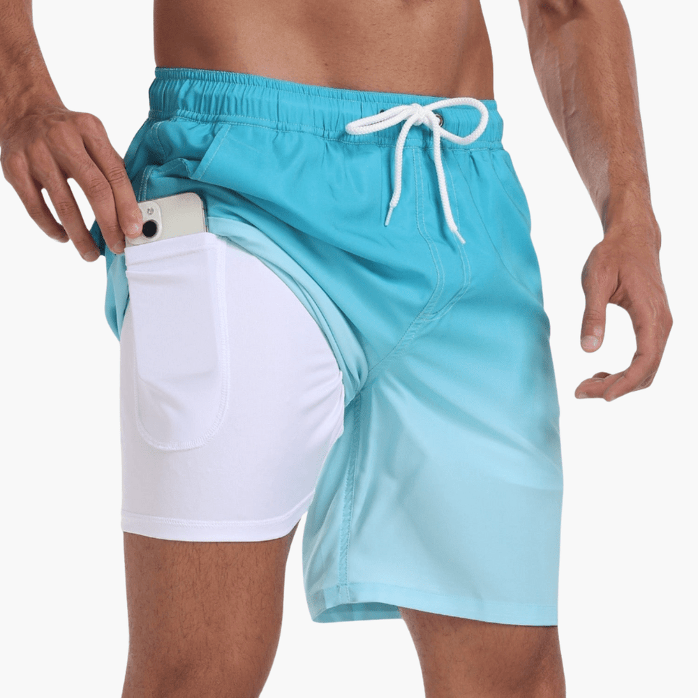 Short à séchage rapide - Short extensible pour homme avec slip intérieur 