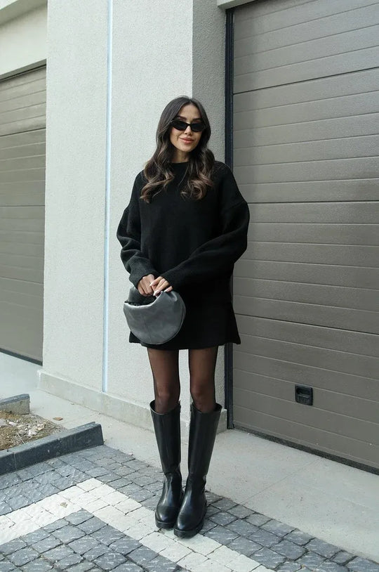 Helena | Ensemble jupe en tricot (haut + jupe)