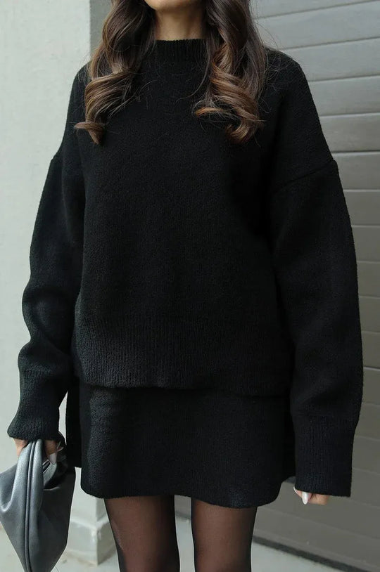 Helena | Ensemble jupe en tricot (haut + jupe)