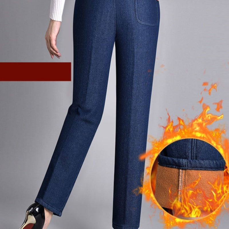 Nouvelle® | Jeans pour femmes avec poches latérales et taille élastique