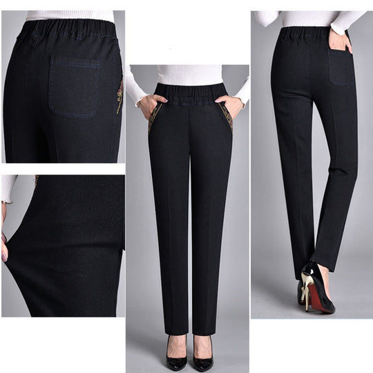 Nouvelle® | Jeans pour femmes avec poches latérales et taille élastique