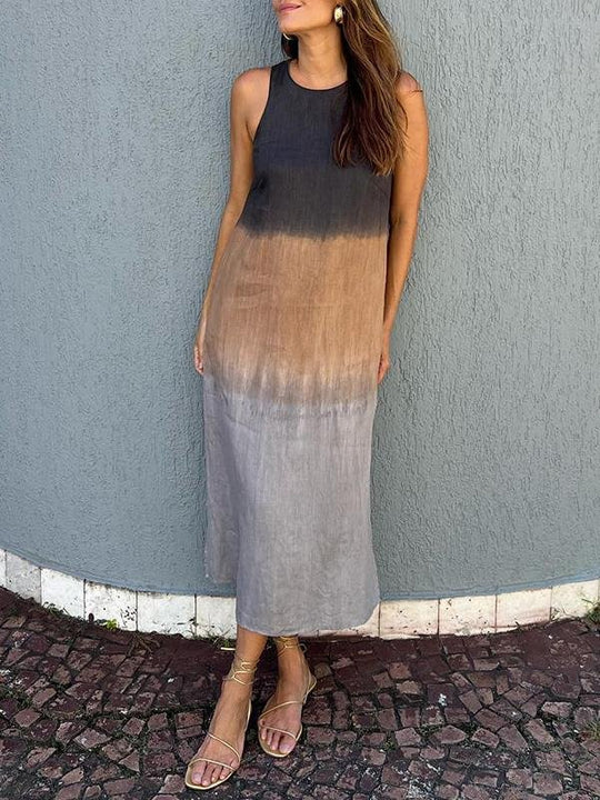 Thérèse | Robe longue aux tons naturels et à la coupe fluide 