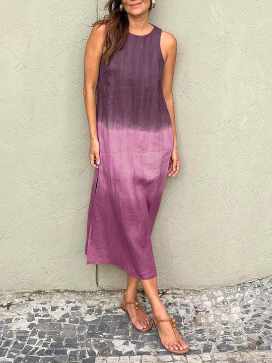 Thérèse | Robe longue aux tons naturels et à la coupe fluide 