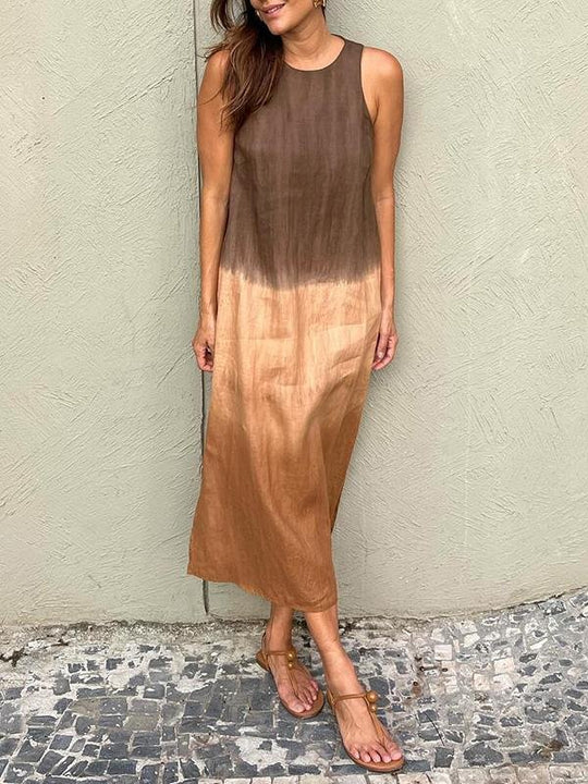 Thérèse | Robe longue aux tons naturels et à la coupe fluide 