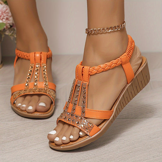 Trudy | Orthopädische Ibiza-Style Sandalen mit Keilabsatz