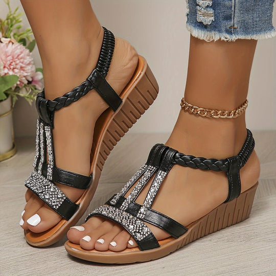Trudy | Orthopädische Ibiza-Style Sandalen mit Keilabsatz