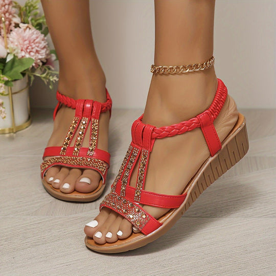 Trudy | Orthopädische Ibiza-Style Sandalen mit Keilabsatz
