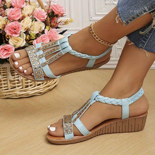 Trudy | Orthopädische Ibiza-Style Sandalen mit Keilabsatz