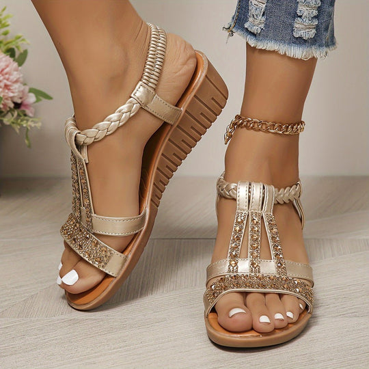 Trudy | Orthopädische Ibiza-Style Sandalen mit Keilabsatz