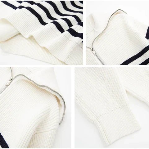 Ulrich | Pull rayé zippé