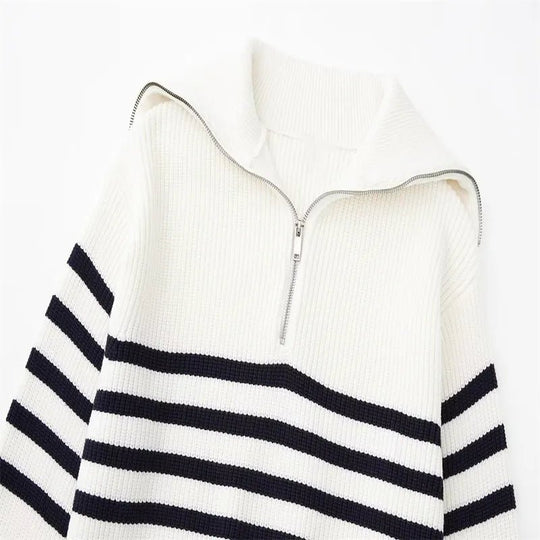 Ulrich | Pull rayé zippé