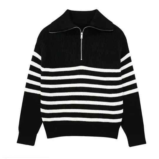 Ulrich | Pull rayé zippé