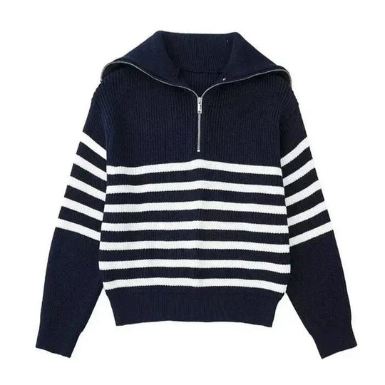 Ulrich | Pull rayé zippé