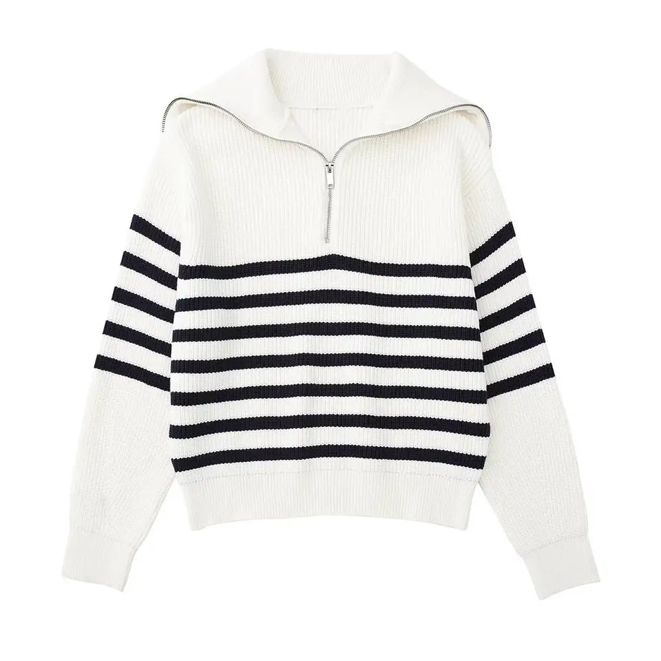 Ulrich | Pull rayé zippé