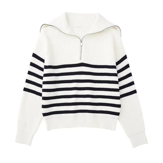 Ulrich | Pull rayé zippé