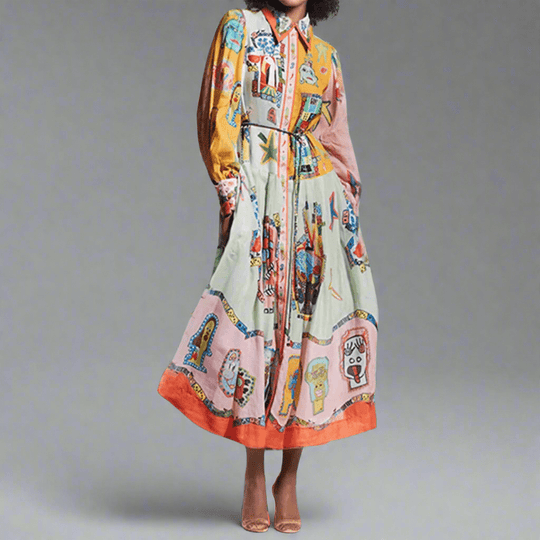 Veleda | Robe longue haut de gamme avec élégant col en V