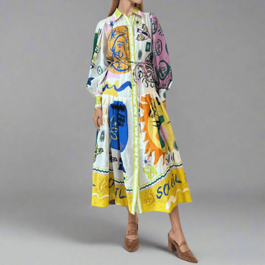 Veleda | Robe longue haut de gamme avec élégant col en V