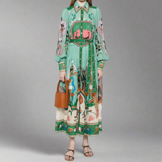 Veleda | Robe longue haut de gamme avec élégant col en V