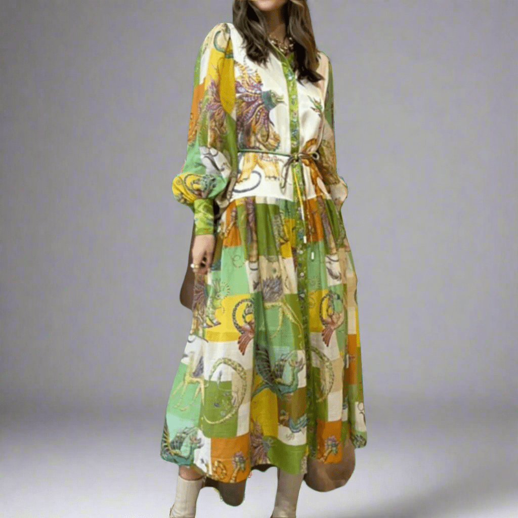 Veleda | Robe longue haut de gamme avec élégant col en V
