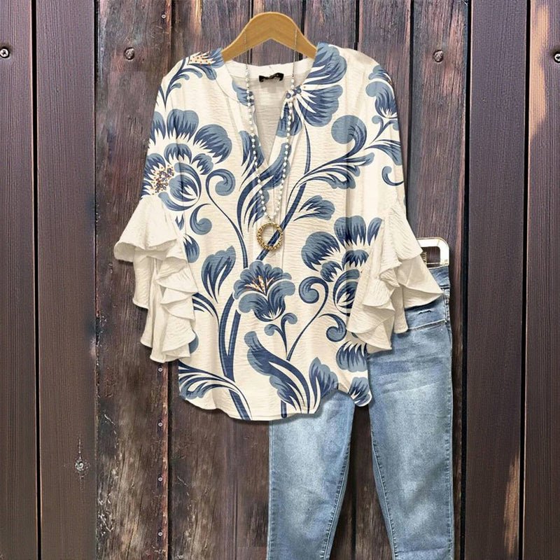 Chemisier vintage à motif floral