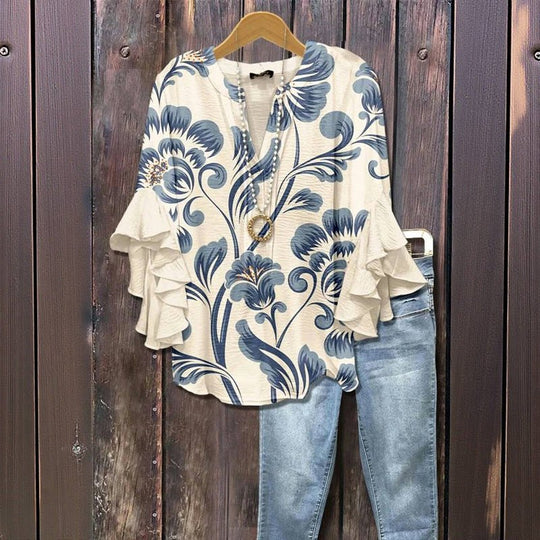 Chemisier vintage à motif floral