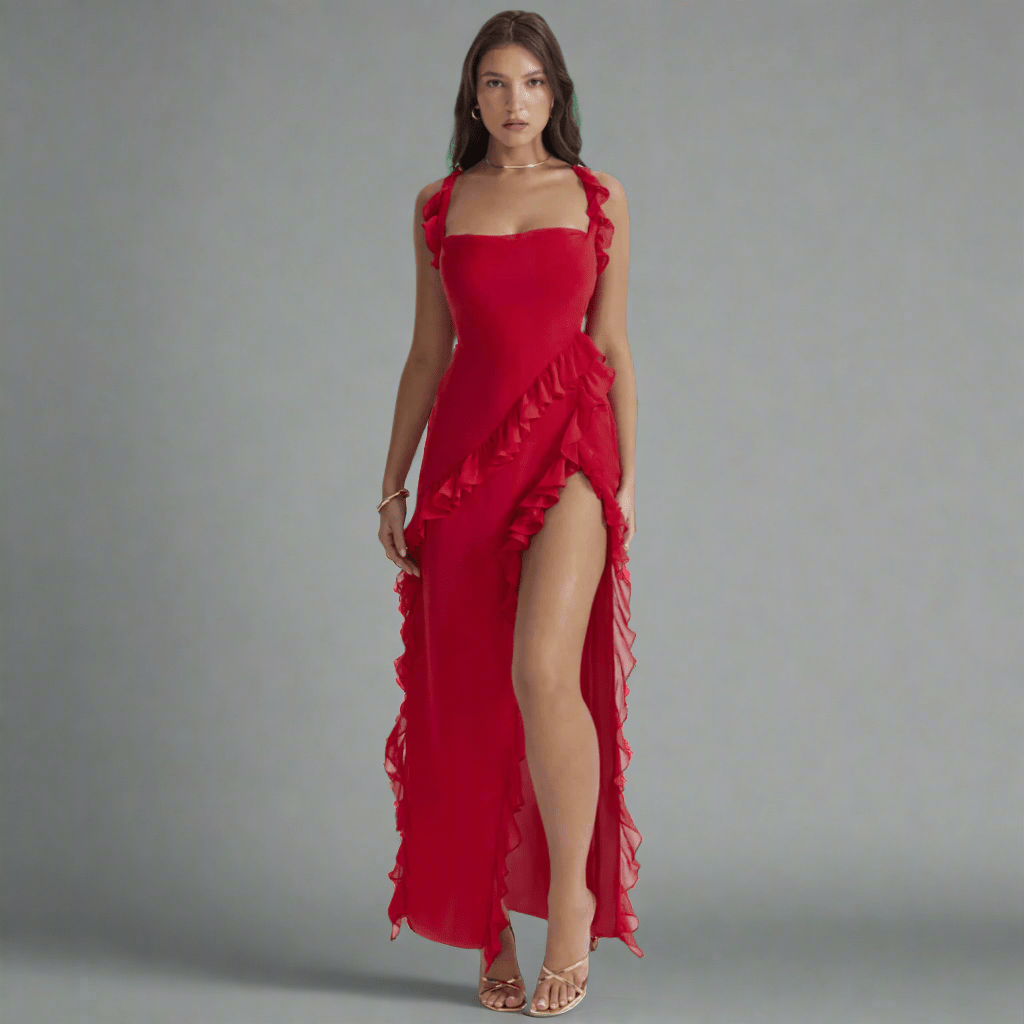 Zisel | Robe longue aérienne à volants élégants