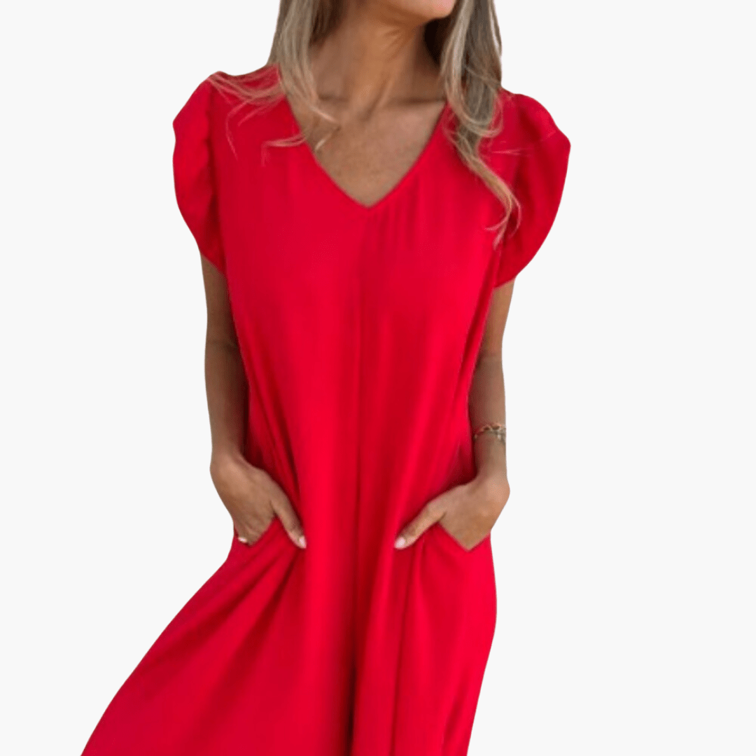 Zita | Robe longue à imprimé léopard et col en V